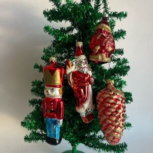 •Vintage West Germany Mercury Glass Christmas Ornaments Lot•